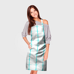 Фартук кулинарный Color white light blue crosses, цвет: 3D-принт — фото 2