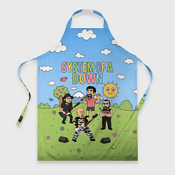 Фартук кулинарный System of a Down, мультяшный, цвет: 3D-принт
