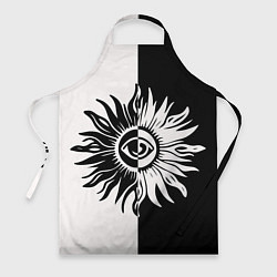 Фартук Солнце черно-белое