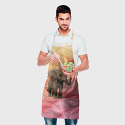 Фартук кулинарный Слоненок с красным воздушным шариком, цвет: 3D-принт — фото 2