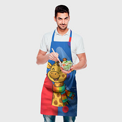 Фартук кулинарный Радостныйй жираф в шарфе, цвет: 3D-принт — фото 2