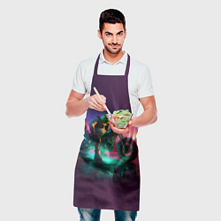 Фартук кулинарный Шрек на мотоцикле на закате - нейроарт фантазия, цвет: 3D-принт — фото 2