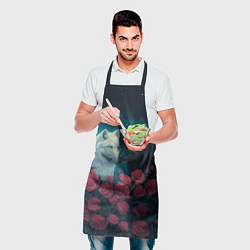 Фартук кулинарный Черный волк и белая волчица, цвет: 3D-принт — фото 2