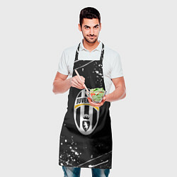 Фартук кулинарный Juventus белые краски всплеск, цвет: 3D-принт — фото 2