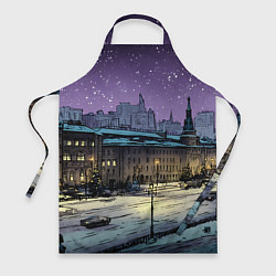 Фартук кулинарный Ночь в новогодней Москве, цвет: 3D-принт
