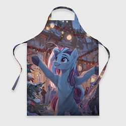 Фартук кулинарный Лошадка наслаждается новым годом, цвет: 3D-принт