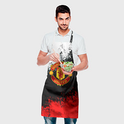 Фартук кулинарный Манчестер Юнайтед краски всплеск, цвет: 3D-принт — фото 2