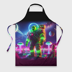 Фартук кулинарный Космонавт Шрук в неоновом скафандре на загадочной, цвет: 3D-принт