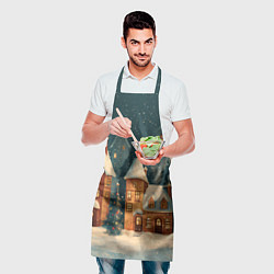 Фартук кулинарный Сказочный Новогодний городок, цвет: 3D-принт — фото 2