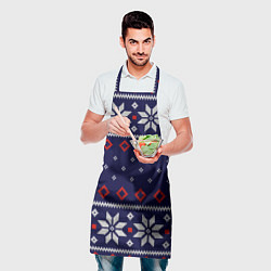 Фартук кулинарный Вязаный новогодний узор, цвет: 3D-принт — фото 2
