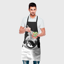 Фартук кулинарный Реал Мадрид огонь белый, цвет: 3D-принт — фото 2