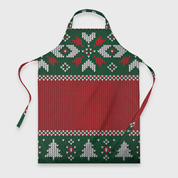 Фартук кулинарный Новогодний узор вязаный, цвет: 3D-принт