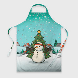 Фартук кулинарный Снеговик - Новогодний Зож, цвет: 3D-принт