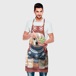 Фартук кулинарный Новогодний ретривер, цвет: 3D-принт — фото 2