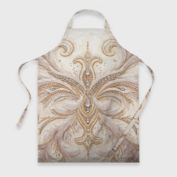 Фартук кулинарный Перламутровый орнамент с перьями, цвет: 3D-принт
