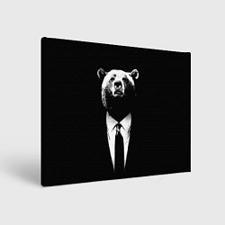 Холст прямоугольный Медведь бизнесмен, цвет: 3D-принт