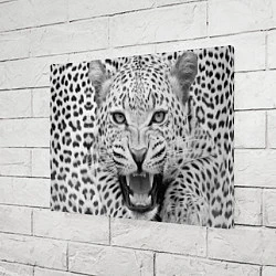 Холст прямоугольный Белый леопард, цвет: 3D-принт — фото 2