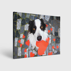 Холст прямоугольный Влюбленный щенок, цвет: 3D-принт