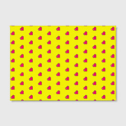 Холст прямоугольный 8 bit yellow love, цвет: 3D-принт — фото 2