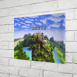 Холст прямоугольный Minecraft: Настя, цвет: 3D-принт — фото 2