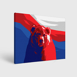 Холст прямоугольный Российский медведь, цвет: 3D-принт