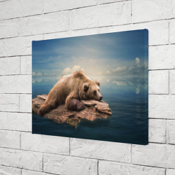 Холст прямоугольный Грустный медведь, цвет: 3D-принт — фото 2