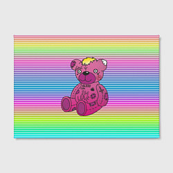 Холст прямоугольный Lil Peep Bear, цвет: 3D-принт — фото 2