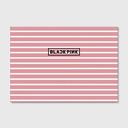 Холст прямоугольный Black Pink: Striped Geometry, цвет: 3D-принт — фото 2