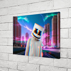 Холст прямоугольный Marshmello: Glitch Effect, цвет: 3D-принт — фото 2