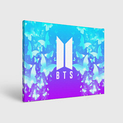 Холст прямоугольный BTS: Violet Butterflies, цвет: 3D-принт