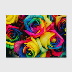 Холст прямоугольный Разноцветные розы, цвет: 3D-принт — фото 2