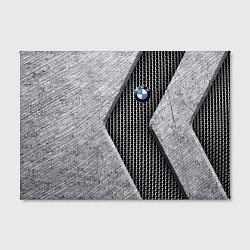 Холст прямоугольный BMW - emblem - metal - texture, цвет: 3D-принт — фото 2