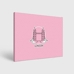 Холст прямоугольный Лондон London Tower bridge, цвет: 3D-принт