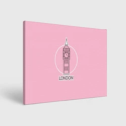 Холст прямоугольный Биг Бен, Лондон, London, цвет: 3D-принт
