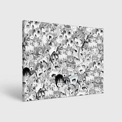 Холст прямоугольный Ahegao monochrome, цвет: 3D-принт