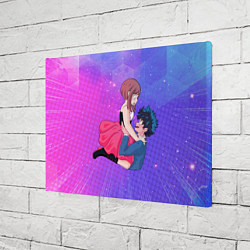 Холст прямоугольный Урарака Очако и Изуку Мидория, цвет: 3D-принт — фото 2