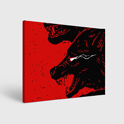 Холст прямоугольный Красный волк 3D, цвет: 3D-принт