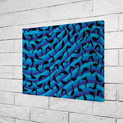 Холст прямоугольный Черные акулы паттерн, цвет: 3D-принт — фото 2