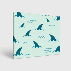 Холст прямоугольный Плавники акул, цвет: 3D-принт
