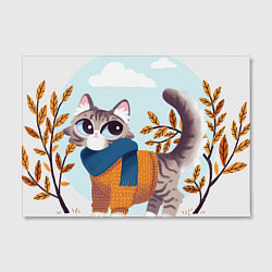 Холст прямоугольный Осенний кот, цвет: 3D-принт — фото 2