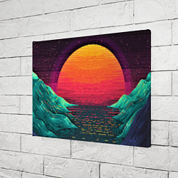 Холст прямоугольный Пиксельный закат, цвет: 3D-принт — фото 2