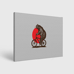 Холст прямоугольный Медведь на велосиеде, цвет: 3D-принт