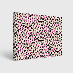 Холст прямоугольный Леопардовый принт розовый, цвет: 3D-принт