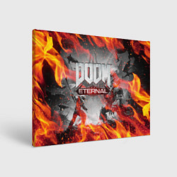 Холст прямоугольный DOOM ETERNAL ДУМ ПАЛАЧ РОКА В ОГНЕ, цвет: 3D-принт