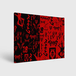 Холст прямоугольный BERSERK BLACK RED БЕРСЕРК ПАТТЕРН, цвет: 3D-принт