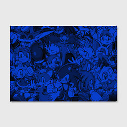 Холст прямоугольный SONIC BLUE PATTERN СИНИЙ ЁЖ, цвет: 3D-принт — фото 2