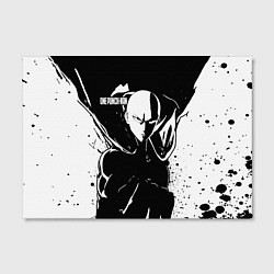 Холст прямоугольный Черно-белый Сайтама One Punch-Man, цвет: 3D-принт — фото 2