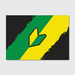 Холст прямоугольный JDM GREEN YELLOW LOGO, цвет: 3D-принт — фото 2