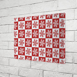 Холст прямоугольный Шахматные Снежинки, цвет: 3D-принт — фото 2