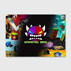 Холст прямоугольный Geometry Dash: Demon Art, цвет: 3D-принт — фото 2